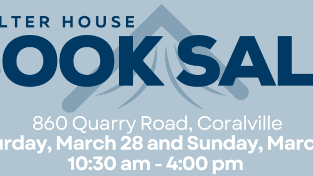 Shelter House Book Sale, March 27 & 28, 2026